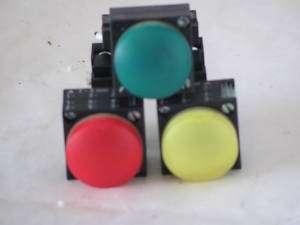 Lot of 3 Indicator Lights w/ Siemens 3SB3400 1A Contact  
