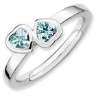Jewelry Adviser rings Sterling Silver Stackable Expressions Aquamarine 