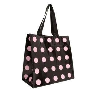  Insta Totes Reusable Black w/Pink Dots Shopping Tote 