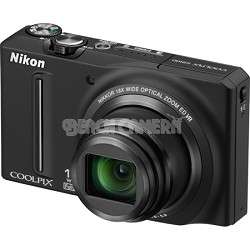 Nikon COOLPIX S9100 12MP Black Digital Camera w/ 18x Optical Zoom 