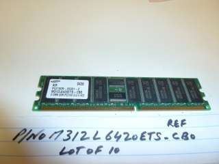 Lot of 10 512MB DDR 266MHZ CL2.5 PC2100 DIMM MEMORY P/N M312L6420ETS 
