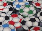 Soccer Balls All Over Fleece Fabric NEW
