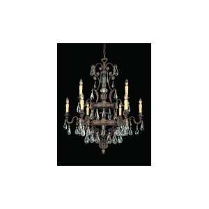   Chandelier in Moroccan Bronze with Clear Cut crystal