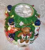 Spode Porcelain Hand Painted Christmas Tree Cookie Jar  