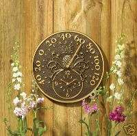 Bronze Pineapple Indoor / Outdoor Thermometer Clock  