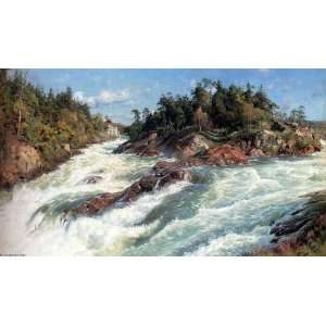 Reproduction   Peder Mork Monsted   32 x 18 inches   The Raging Rapids 