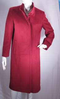   Dark Cranberry Red Italy Wool Cashmere Angora Coat Sz 44 US 8  