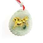 Necklaces Natural Jade Agate 24k Gold Zodiac Guanyin Necklace