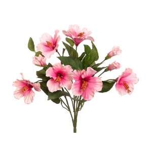  Faux 14 Hibiscus Bush x6 w/Bud Pink (Pack of 12) Patio 