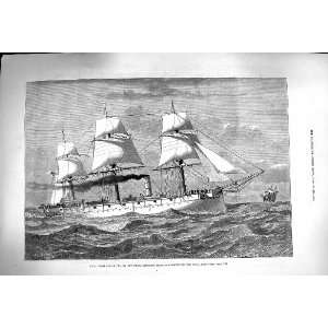   1879 Ship H.M.S. Comus Steel Corvette Glasgow Navy