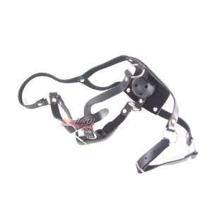   Leather Muzzle Harness (Black Ball Gag with Airways) 