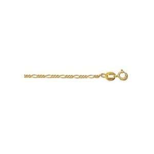  14K Gold Figaro Chain Bracelet, Anklet, or Necklace, 1.3mm 