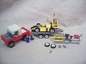 Lego Truck Trailer Race Car and Pit Area  