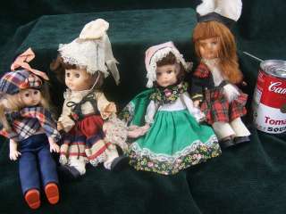 Four Vintage Small TRADITIONAL EUROPEAN TRADITIONAL DRESS Dolls  