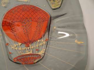 LARGE Higgins Glass Hot Air Balloon Design Ashtray  