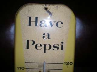 Vintage 1957 Pepsi Cola Thermometer M 233   Original Paint  
