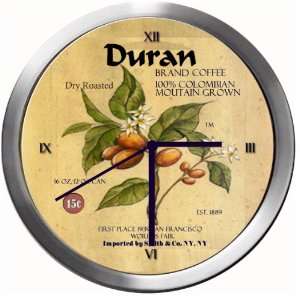   DURAN 14 Inch Coffee Metal Clock Quartz Movement