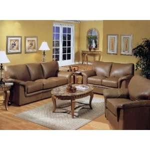  Hermosa Mocha Chocolate 100% All Leather Chair, Loveseat, and Sofa 