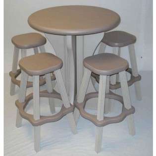 Confer Plastics 30 Inch Round Table with 4 Stools   Tauple at  