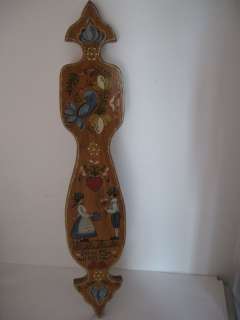 ROSEMALING Wooden Wall Hanging Signed M L FANDRE  