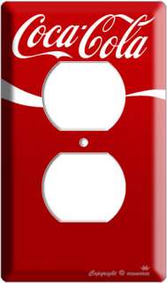   COLA CLASSIC RED WAVE STRIPE ELECTRIC 2 POWER OUTLETS COVER WALL PLATE