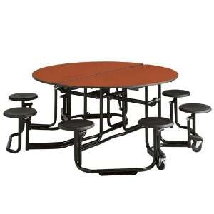  KI Furniture 60 Round Table with Black Frame and 8 Seats 