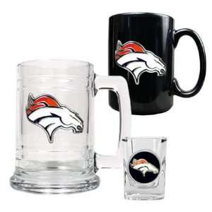    NIB Denver Broncos NFL Beer Tankard & Shot Glass