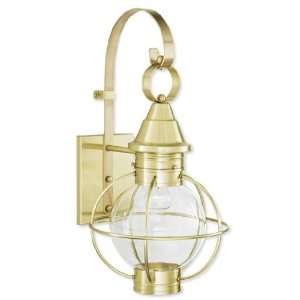 Norwell Lighting 1520 SB CL Satin Brass with Clear Glass Globe Vidalia 