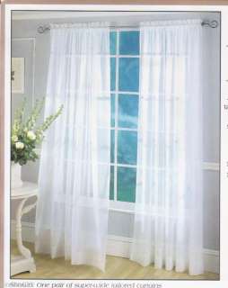Extra Wide Sheers 63& 84 Window Curtains Pair  