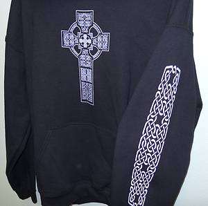 QUALITY MADE WARM CELTIC CROSS HOODIE in black  