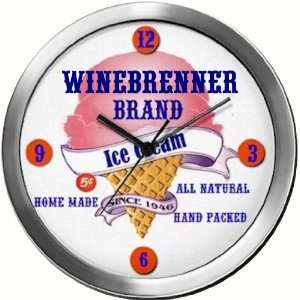  WINEBRENNER 14 Inch Ice Cream Metal Clock Quartz Movement 