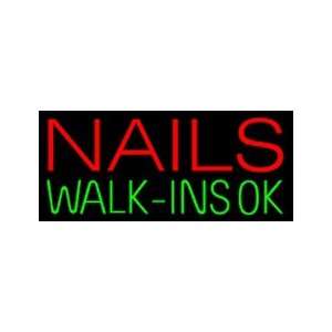  Nails Walk Ins Ok Neon Sign 13 x 30