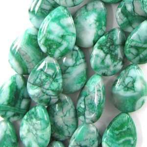  18x25mm green crazy lace agate teardrop beads 16