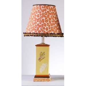  Orange and Yellow Butterfly Square Column Lamp