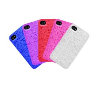 Colorful 3D Chateau Silicone Soft Skin Case for Apple iPhone 4 4G 4S w 