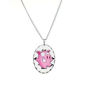  Necklace Oval Charm Pig Cartoon Artsmith Inc Jewelry
