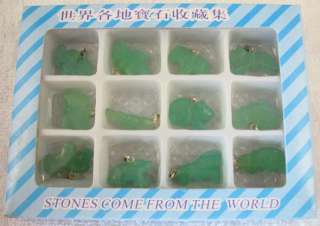 12 Green Jade Animal Pendants Wholesale W7367  