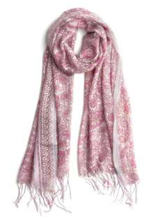 Paisley Yourself Scarf   Pink, White, Tan / Cream, Floral, Paisley 