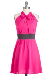 Laguna Living Dress   Mid length, Pink, Solid, Bows, A line, Casual 