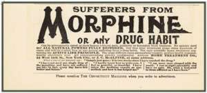 1899 AD Morphine and drug cure advertising  