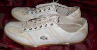LACOSTE IZOD SHOES Sneakers White Leather EMBOSSED WHITE CROC LOGO 