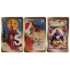   Card $5. Thanksgiving, Halloween, Christmas (Santa) TelePost Set of 3