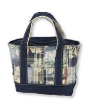 Patchwork Madras Tote, Mini Zip Top