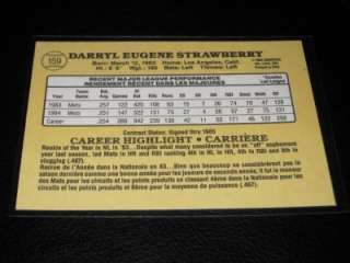 1985 DONRUSS LEAF DARRYL STRAWBERRY CARD MINT #159   SHARP  