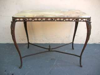 Nice old French bronze and onyx side table # 07003  