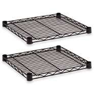 Alera Industrial Wire Shelves, Black, 18 x 18, Two/Pack. 