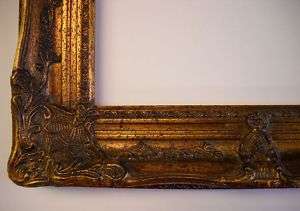 PICTURE FRAME dk ornate gold w pineapple  24x36 #1227G  