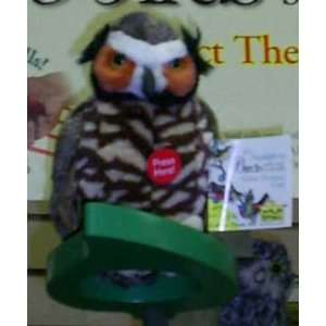 Great Horned Owl   Plush Squeeze Bird with Real Bird Call 