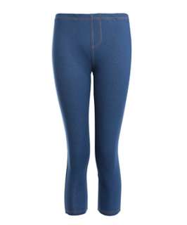 French Navy (Blue) Blue Cropped Denim Look Leggings  249932042  New 