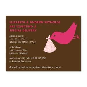    Baby Shower Invitations   Bird Bundle Begonia By Dwell Baby